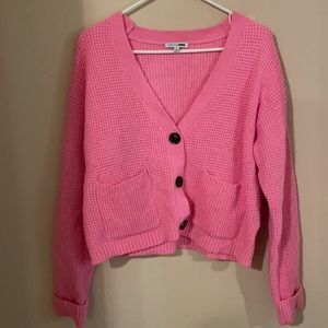 Pink knit cardigan